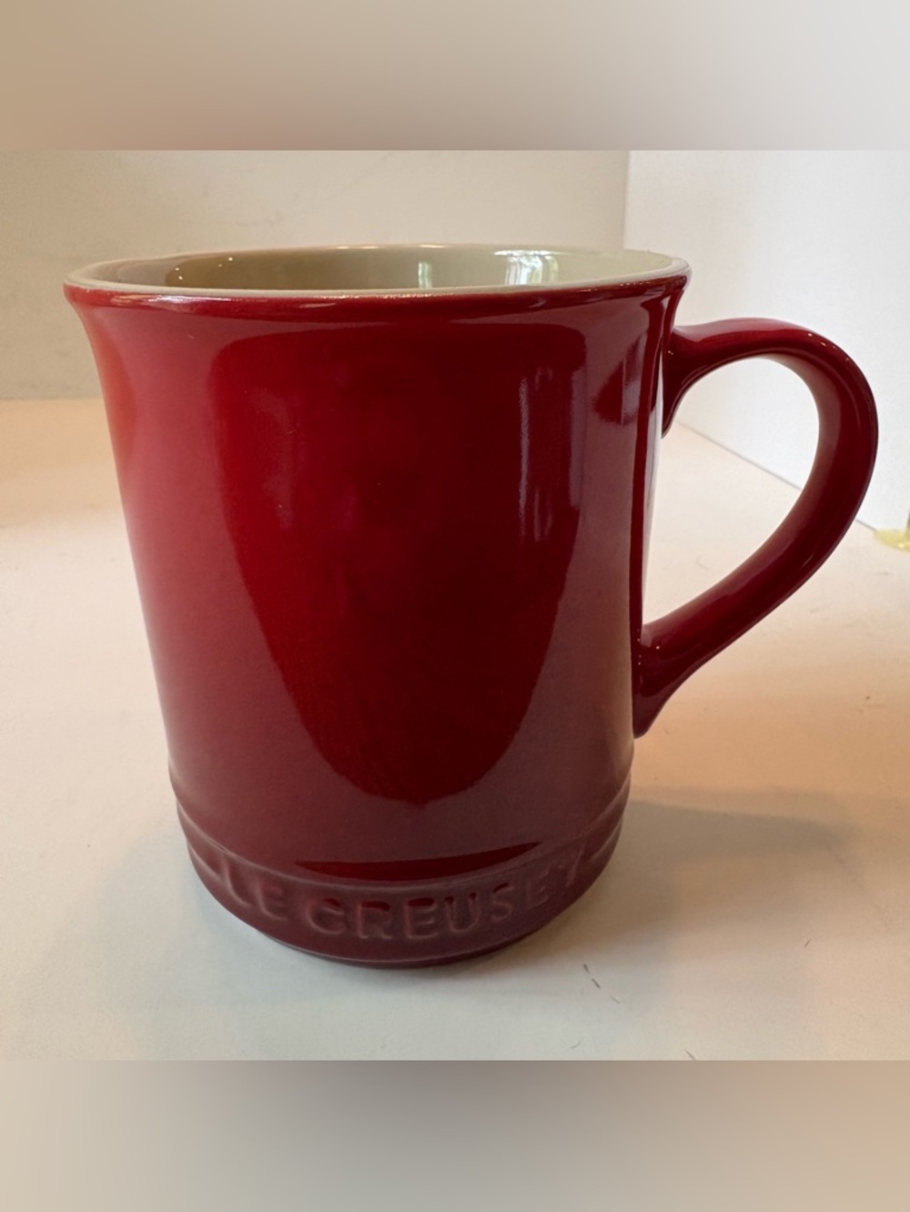 Le Creuset Cherry Red Stoneware Mug with Ivory Interior